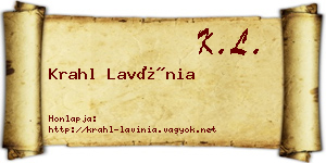 Krahl Lavínia névjegykártya